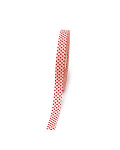 White ribbon red points15mm x50m