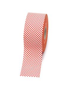 Cinta blanco topos rojos 60mmx50m