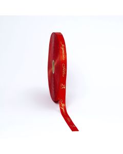Nastro di raso rosso 2 lati 15mm Joyeuses Fêtes