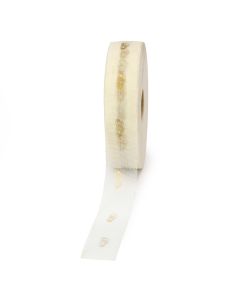 Ribbon organdi 30mm engraved white rings 100m