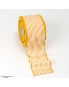 Ruban jaune rayé fil de fer 80mmx23m