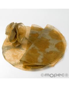 Mouchoir marble filet doré 48cm ochre