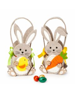 Cesto fieltro conejitos Pascua 8 huevos praliné min.2*