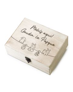 Cofre madera Pascua Disfrutemos 23x17cm