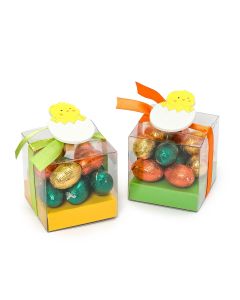 Estuche 12 huevos con pinza pollito madera de Pascua min.2*