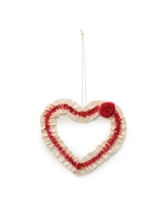 Decoración puntilla corazón 23cm. con colgante