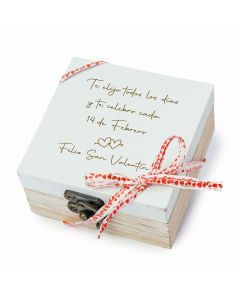 Boîte en bois Saint Valentin 5 cora-choc 8,5x4,5x8,5cm.