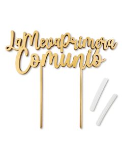 Cake topper madera Primera Comunió 15x17x0,5cm.