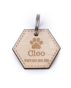 Large wooden pet tag, 4cm.