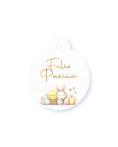 Tarjeta bola blanca Feliz Pascua