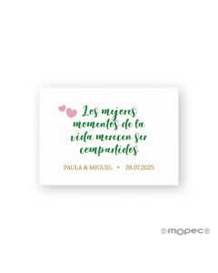 Tarjeta precortada Los mejores momentos...disponible en varios idiomas
