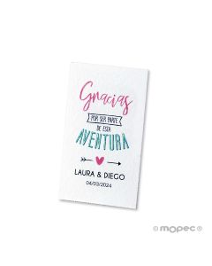 Tarjeta Gracias por ser parte de esta Aventura 1hj=30u,min.5