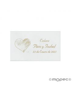 Tarj. precortadas corazón beige 30xhj., min.5