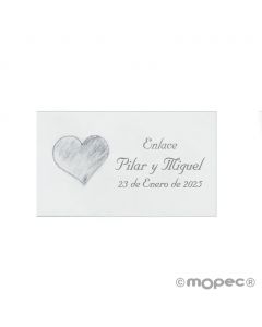 Tarj. precortadas corazón gris 30xhj., min.5