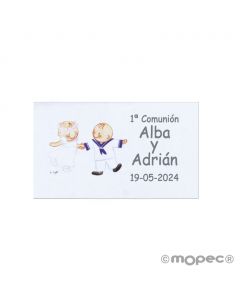 Pre-cut Communion Pit&Pita twins tag, 1sheet = 30tags