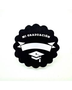 Etiq. adh. Mi graduación ondas negra 1hj=24u.min.5