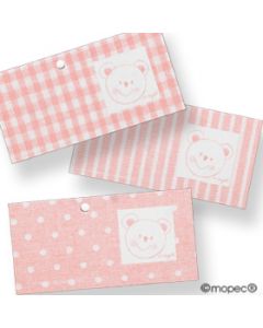 Tarjeta osito rosa R/T/C preciox102uds