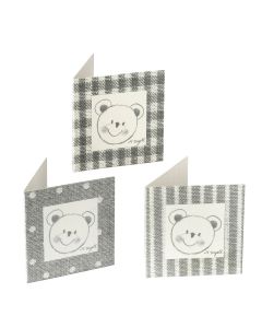 Tarjeta osito gris R/T/C, preciox102uds