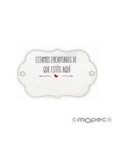 White card Estamos encantados (price x 32pcs) customizable available in multiple languages