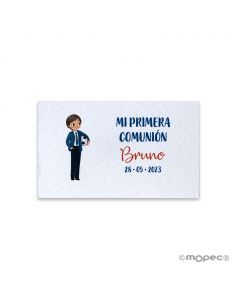 Pre-cut communion boy with ball card, 1 sheet = 30 cards