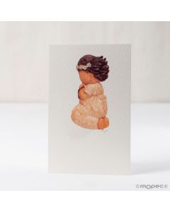 Estampa Comunión efecto madera, a precio goloso, disponible en niño o niña