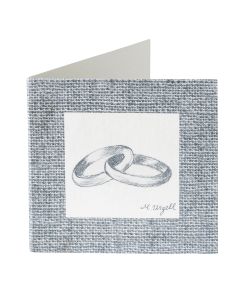 Tarjeta librito 8,1 x 4,1cm. anillos, disponible en gris o beige