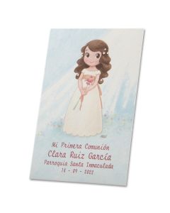 Estampa Comunión niña lirio, precio x25un., min.25