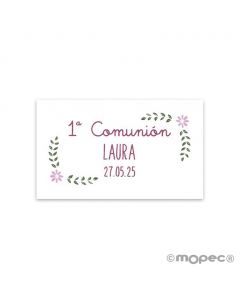 Pre-cut tags Holy Communion flowers, 1sheet = 30tags.