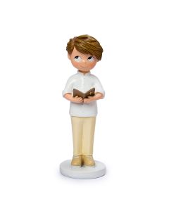 Communion cake figure boy beige suit