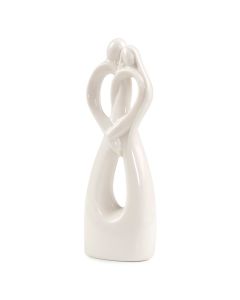 Figura porcelana decorativa novios fusión 6x19cm.
