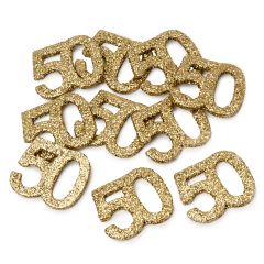 Decorazione 50 Anniversario in glitter oro