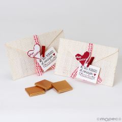 Saint Valentine's envelope with 3 neapolitans, card included