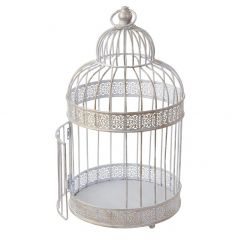 White metal cage Ø18x37cm