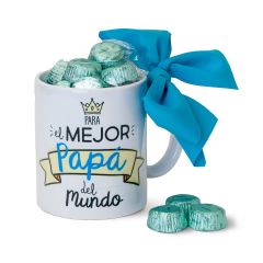 Ceramic mug for the best Dad in gift box + 6 chocolates
