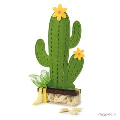 Cactus de fieltro con caja 30caramelos