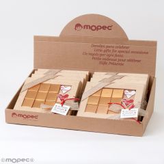 Espositore 10 scatole 10 cioccolatini cuori con bigliettino