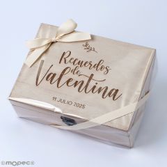 Pack rosa scatola ricordi in legno personalizzata oliva