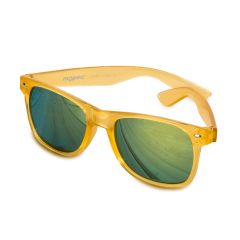 Gafas de sol semi-transparentes amarillas lente espejo