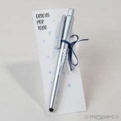 Marque-page avec stylo étoiles led et pointeur tactile
