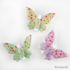 Pinzas mariposas multicolor metal 3 colores, min3