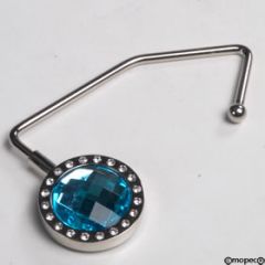 Porte-sac métallique cristal bleu diamants