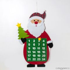 Santa felt advent calendar to hang 52x71cm