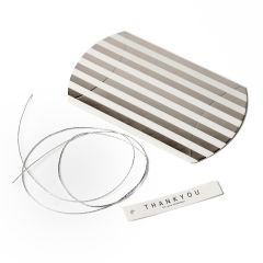 Silver stripes flask box 9,3x6,5x2,5cm. card+ribbon incl.