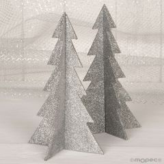 Silver glitter tree 19cm
