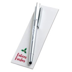Bolígrafo LED corazones y punto de libro Felices Fiestas  