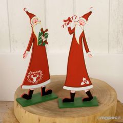 Babbo Natale in legno assort. 23cm