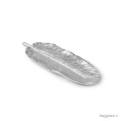 Silver resin feather tray vintage effect 20cm. 4pcs