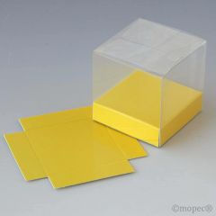 Base amarilla charol barniz polipropil. 5,7x1,5x5,7cm.