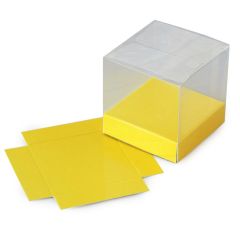 Base amarilla charol barniz polipropil. 5,7x1,5x5,7cm.