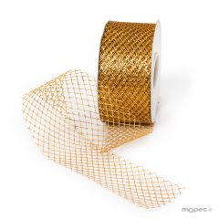 Plastic net ribbon gold 50mmx20mts